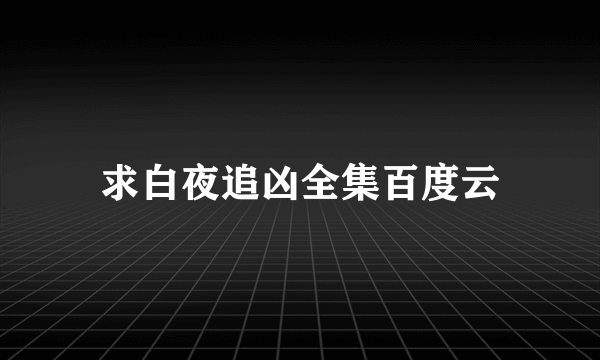 求白夜追凶全集百度云