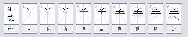 美笔顺怎么写的