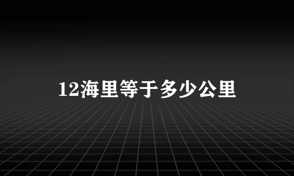 12海里等于多少公里