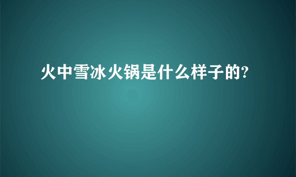 火中雪冰火锅是什么样子的?