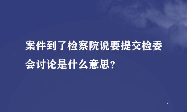 案件到了检察院说要提交检委会讨论是什么意思？