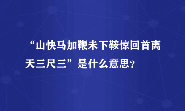 “山快马加鞭未下鞍惊回首离天三尺三”是什么意思？