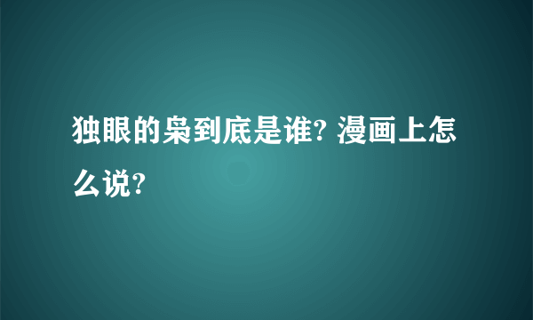 独眼的枭到底是谁? 漫画上怎么说?