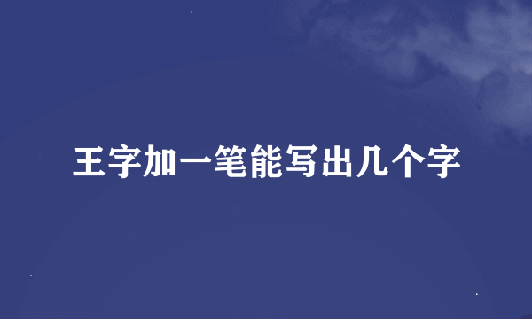 王字加一笔能写出几个字