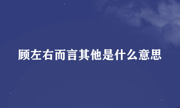 顾左右而言其他是什么意思