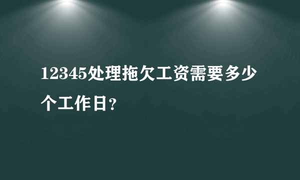 12345处理拖欠工资需要多少个工作日？