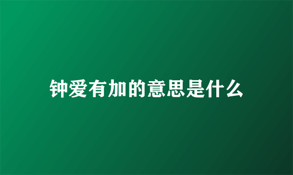 钟爱有加的意思是什么