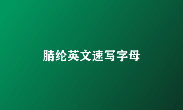 腈纶英文速写字母