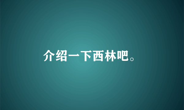 介绍一下西林吧。