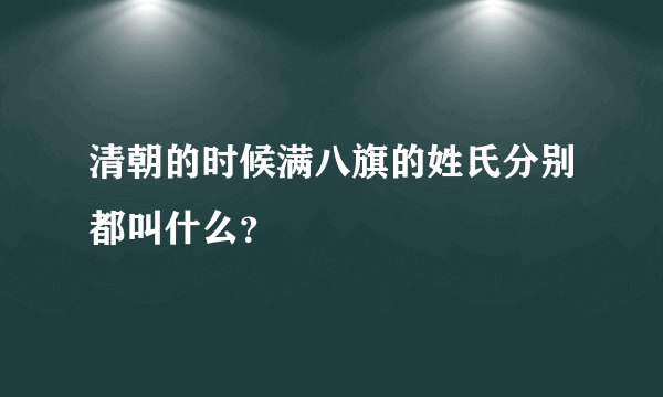 清朝的时候满八旗的姓氏分别都叫什么？