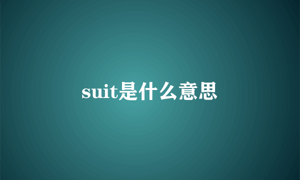 suit是什么意思