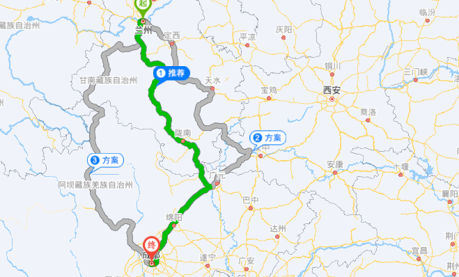 兰州到成都有多少公里?