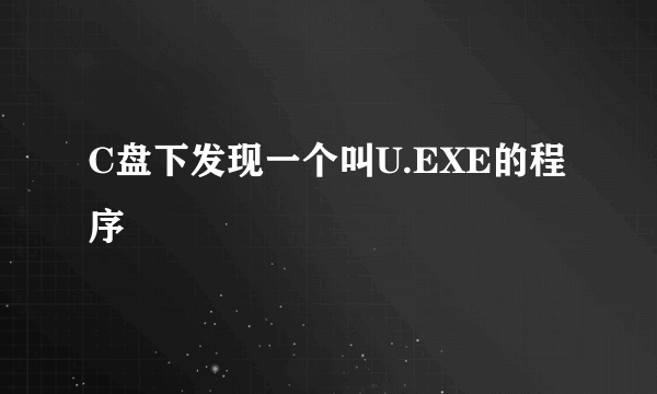 C盘下发现一个叫U.EXE的程序