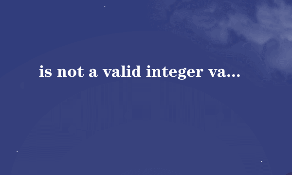 is not a valid integer value 是什么意思?如何解决?