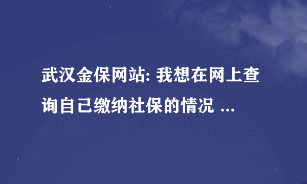 武汉金保网站: 我想在网上查询自己缴纳社保的情况 怎样进入