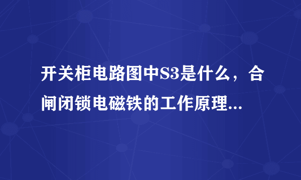 开关柜电路图中S3是什么，合闸闭锁电磁铁的工作原理是什么。