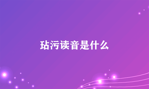 玷污读音是什么