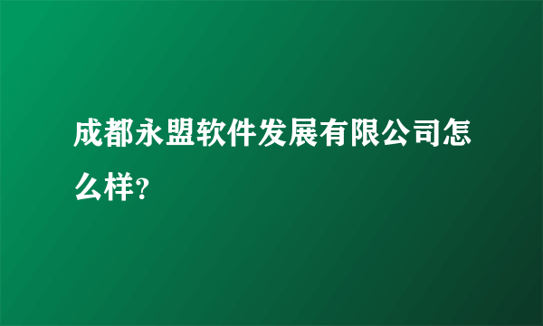 成都永盟软件发展有限公司怎么样?