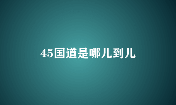 45国道是哪儿到儿