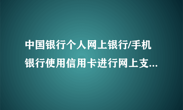 中国银行个人网上银行/手机银行使用信用卡进行网上支付后，为何提示“对不起，操作不成功！IST.80”