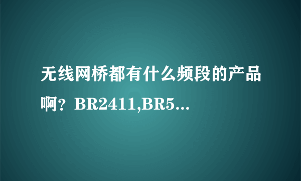 无线网桥都有什么频段的产品啊？BR2411,BR5811都代表什么意思？