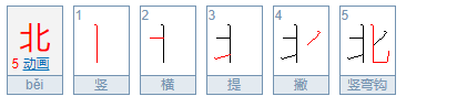 北的笔画顺序的正确写法是怎么样的？