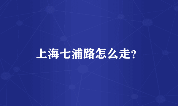 上海七浦路怎么走?