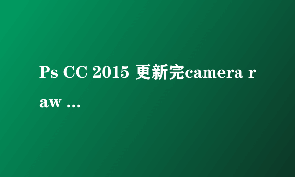 Ps CC 2015 更新完camera raw 9.1.1后，打开raw文件时看不到图pain是蓝色的，但是操作那些还有效。