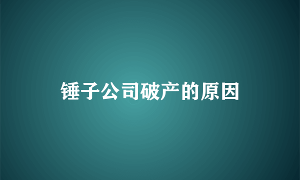 锤子公司破产的原因