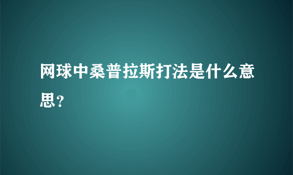 网球中桑普拉斯打法是什么意思?