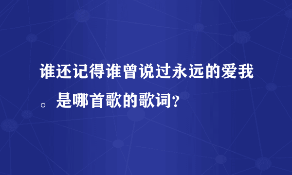 谁还记得谁曾说过永远的爱我。是哪首歌的歌词?