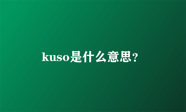 kuso是什么意思?