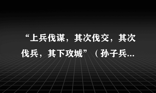 “上兵伐谋，其次伐交，其次伐兵，其下攻城”（孙子兵法）什么意思