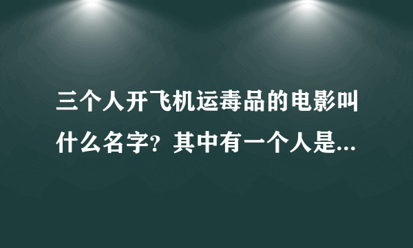 三个人开飞机运毒品的电影叫什么名字?其中有一个人是哥电脑高手 他能用用手机攻入天网?麻烦打架找找好不