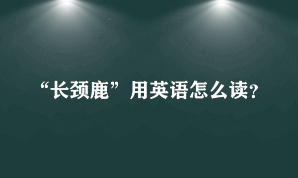 “长颈鹿”用英语怎么读？