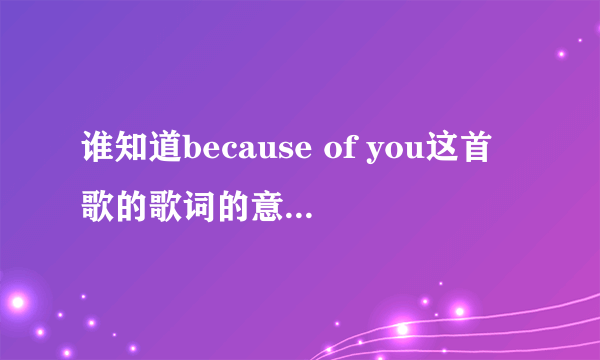 谁知道because of you这首歌的歌词的意思  说说