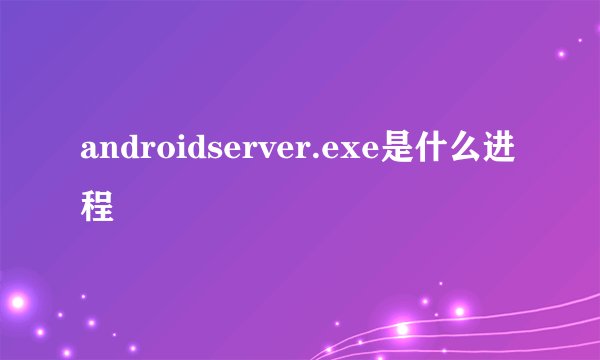 androidserver.exe是什么进程