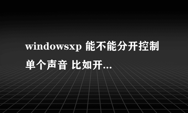 windowsxp 能不能分开控制单个声音 比如开了几个程序，但只要其中一个发声，其余的静音，该怎么设置？