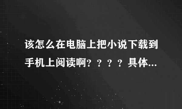 该怎么在电脑上把小说下载到手机上阅读啊？？？？具体有什么步骤？