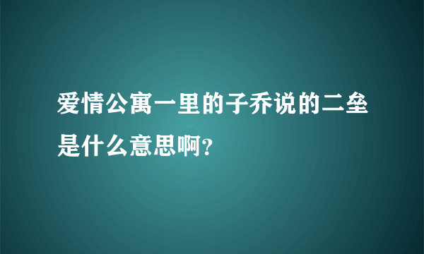爱情公寓一里的子乔说的二垒是什么意思啊？