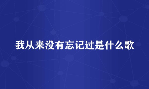 我从来没有忘记过是什么歌