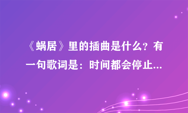 《蜗居》里的插曲是什么？有一句歌词是：时间都会停止，为我们停留