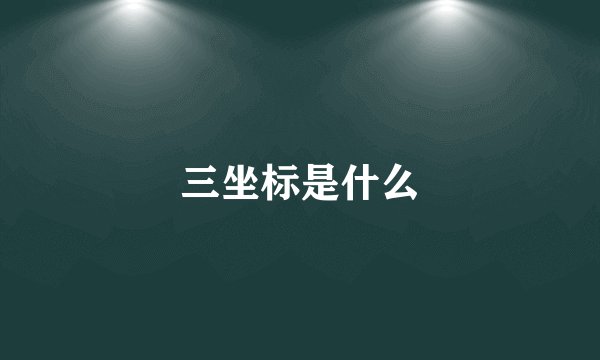 三坐标是什么