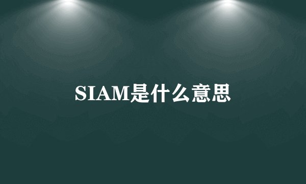 SIAM是什么意思