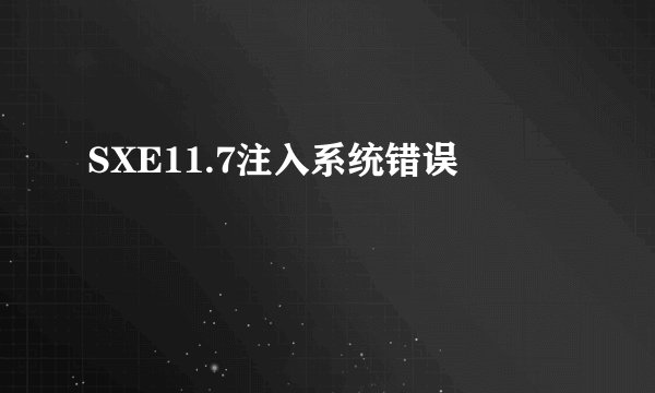 SXE11.7注入系统错误