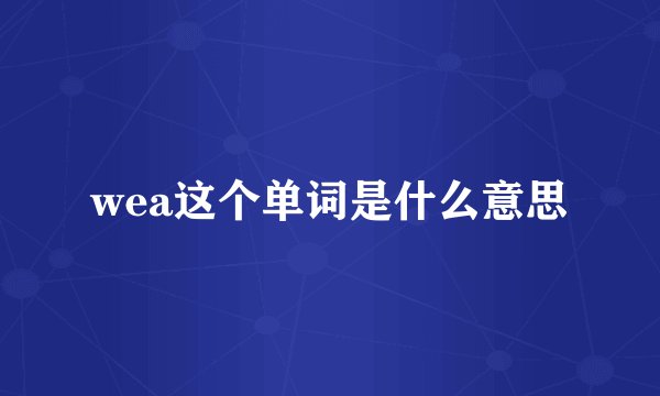wea这个单词是什么意思