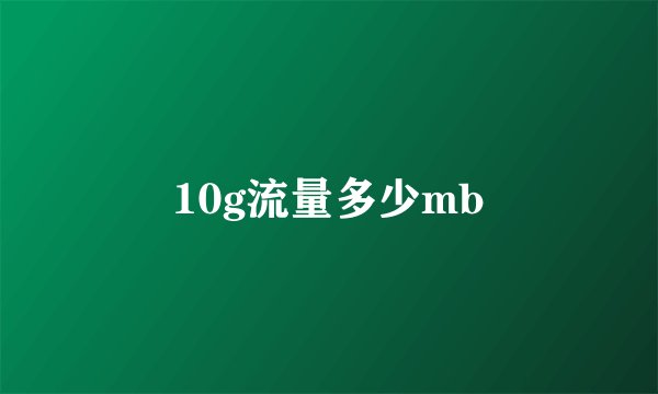 10g流量多少mb