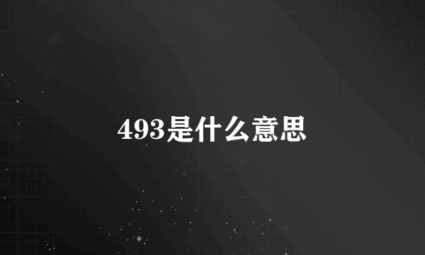 493是什么意思