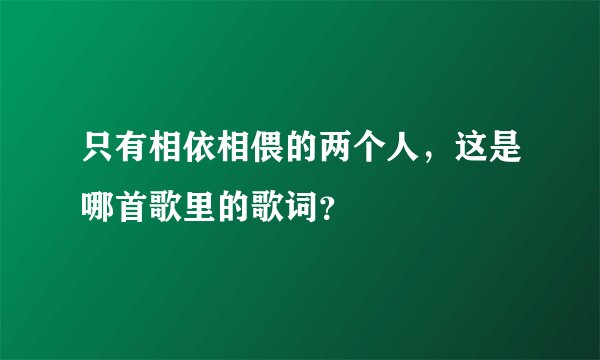 只有相依相偎的两个人，这是哪首歌里的歌词？