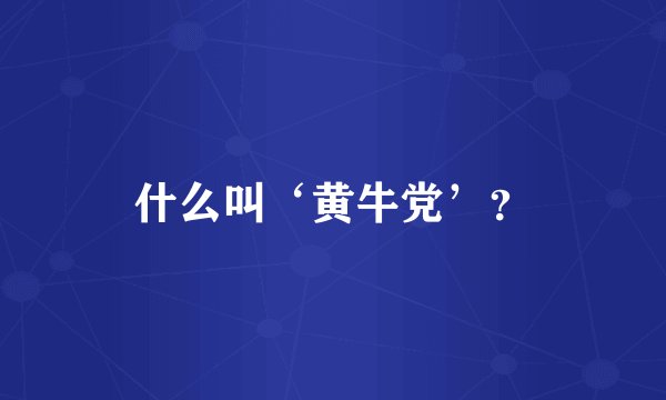 什么叫‘黄牛党’？